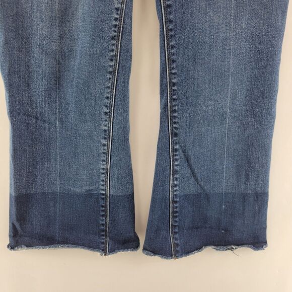 Spanx Cropped Flare Jeans Womens Small Pull On Raw Ombre Hem Stretch Sexy Trendy - Picture 6 of 13